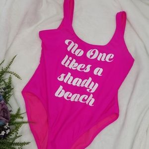 No Boundries Hot Pink Vintage Cut One Piece Swim
